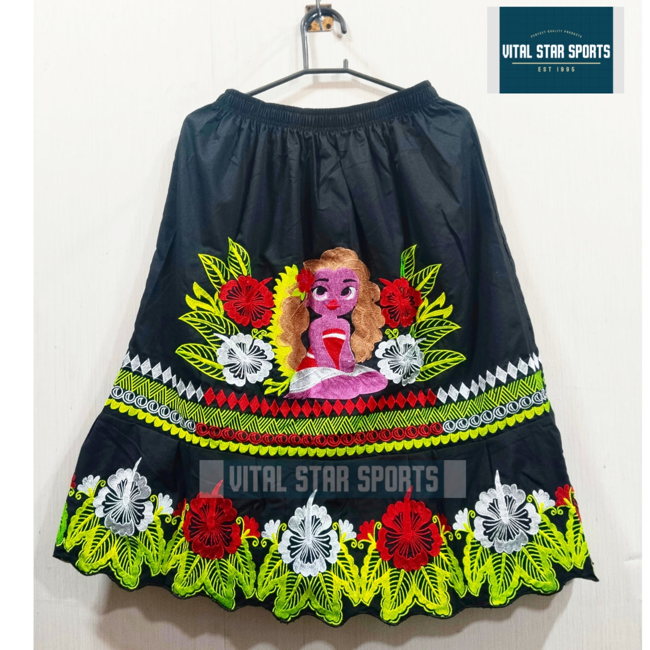 Micronesian ladies embroidery skirt by Vital Star Sports, 100% cotton with colorful floral embroidery