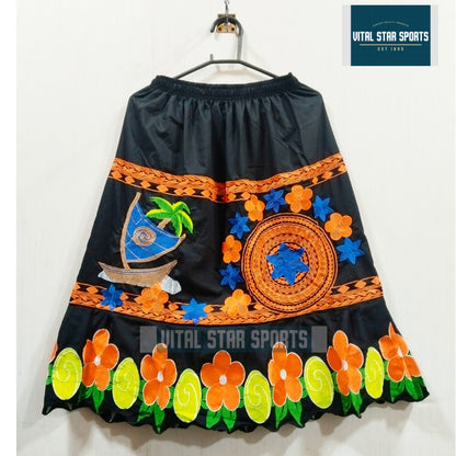 Micronesian ladies embroidery skirt by Vital Star Sports, 100% cotton with colorful floral embroidery