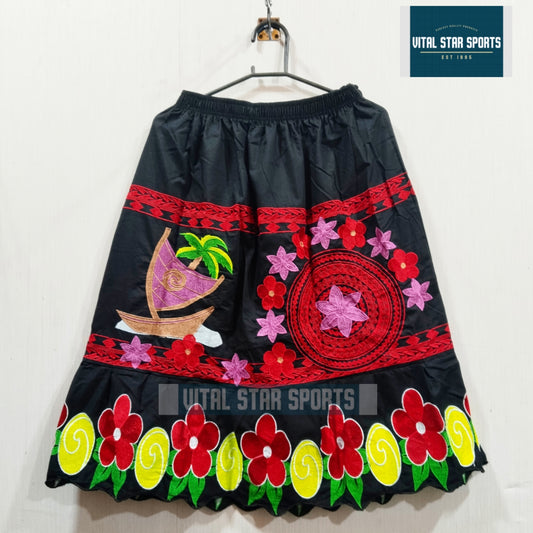 Micronesian ladies embroidery skirt by Vital Star Sports, 100% cotton with colorful floral embroidery